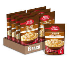 Betty Crocker Loaded Mashed Potatoes packaging highlights a pantry-friendly side for quick weeknight meals.