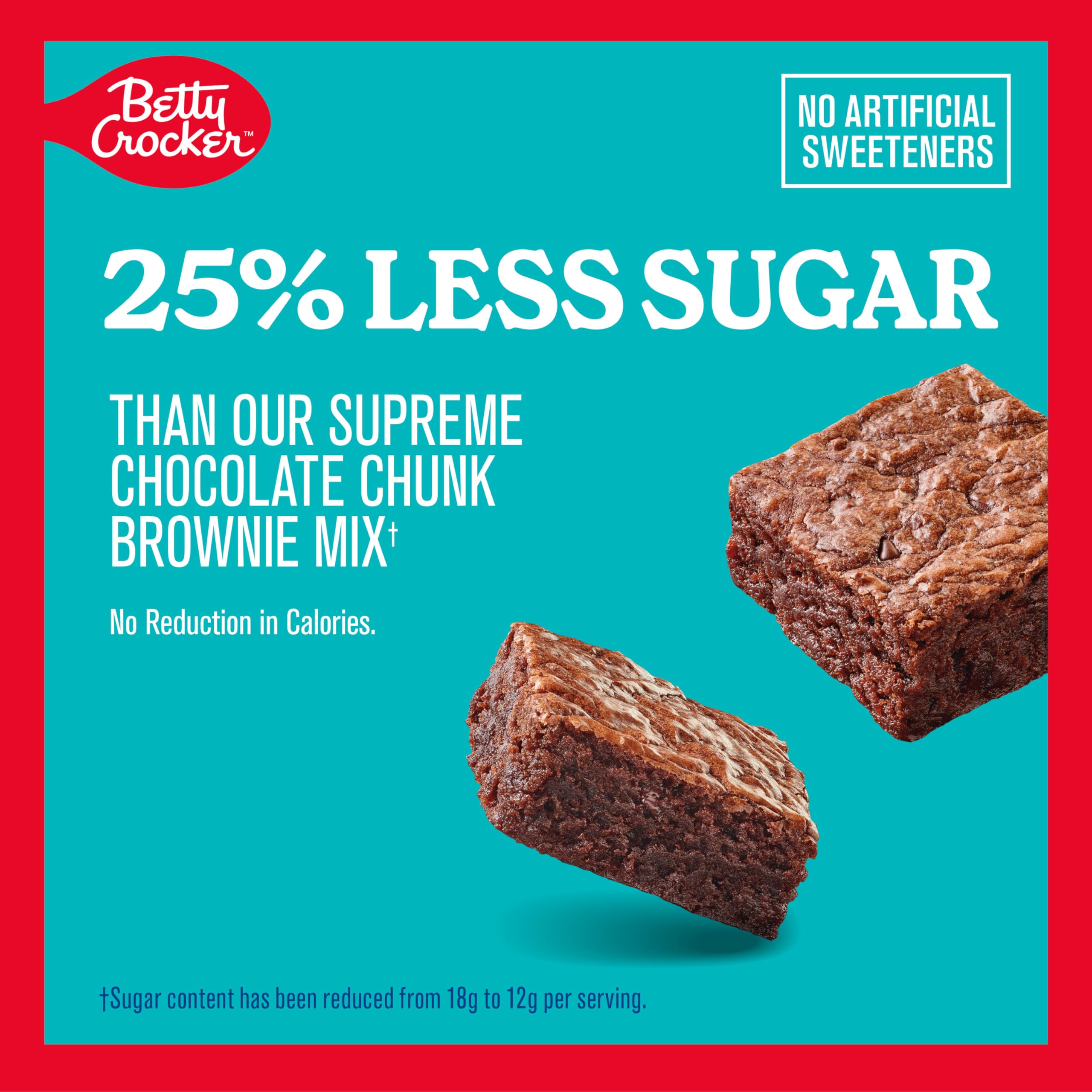 Betty Crocker Lower Sugar Brownie Mix batter-in-bowl emphasizes ready-to-bake convenience