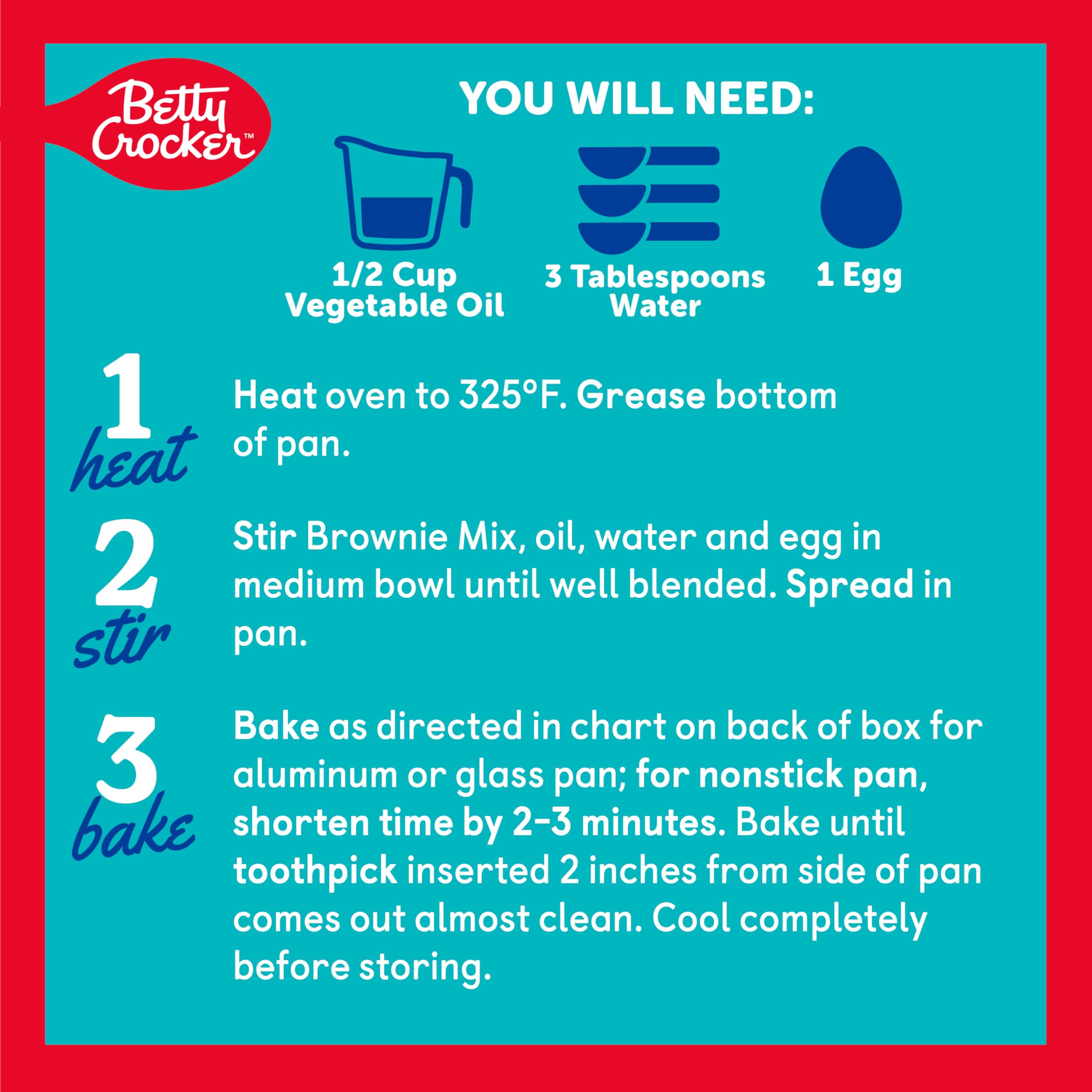 Betty Crocker Lower Sugar Brownie Cool on rack shows easy slicing