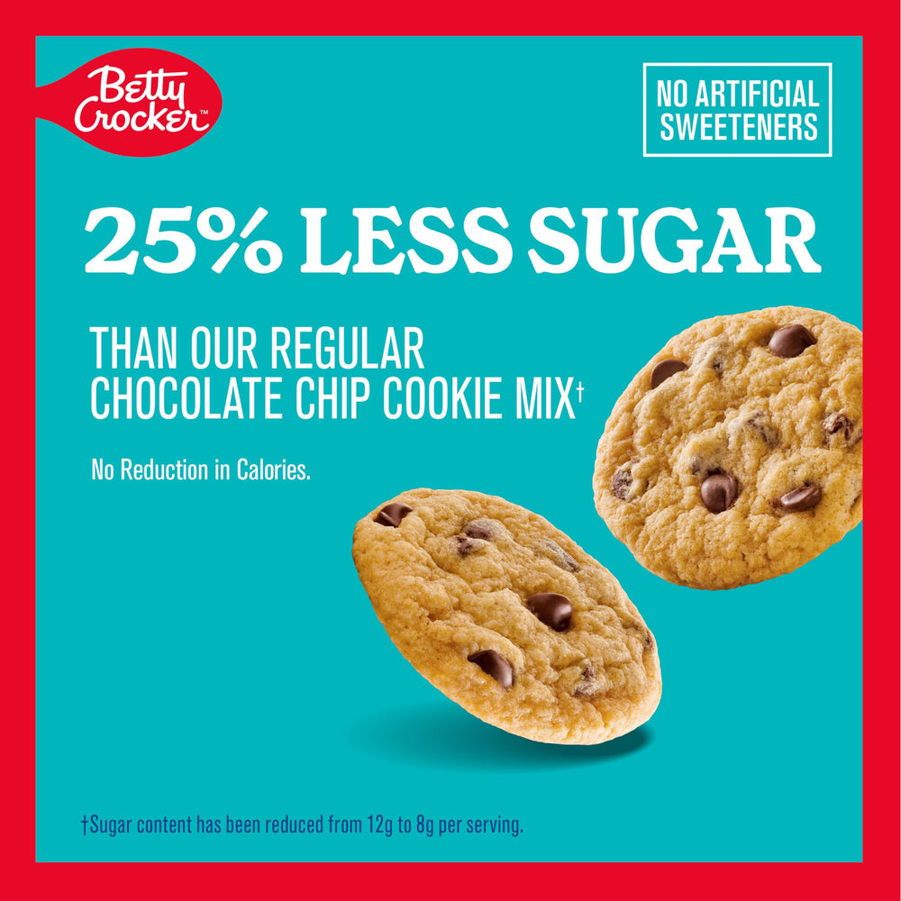 Betty Crocker Lower Sugar chocolate chip dough ready to scoop.