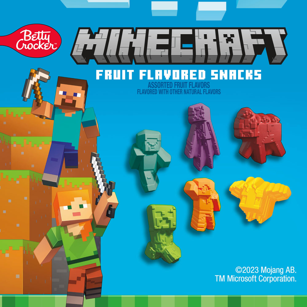 Betty Crocker Minecraft Fruit Flavored Snacks 80 calories per serving note on packaging.