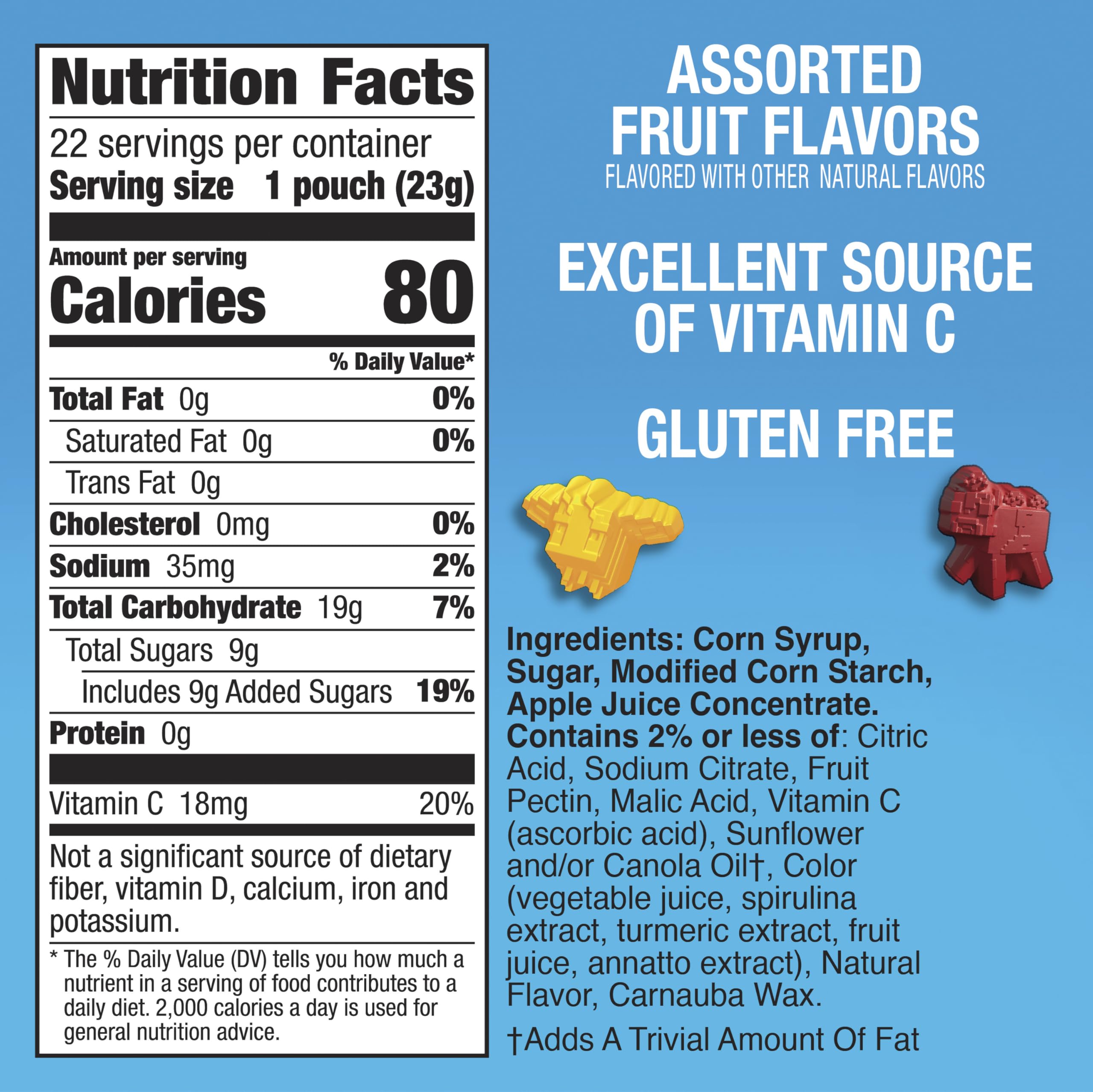 Betty Crocker Minecraft Fruit Flavored Snacks pouch open for on-the-go snacking