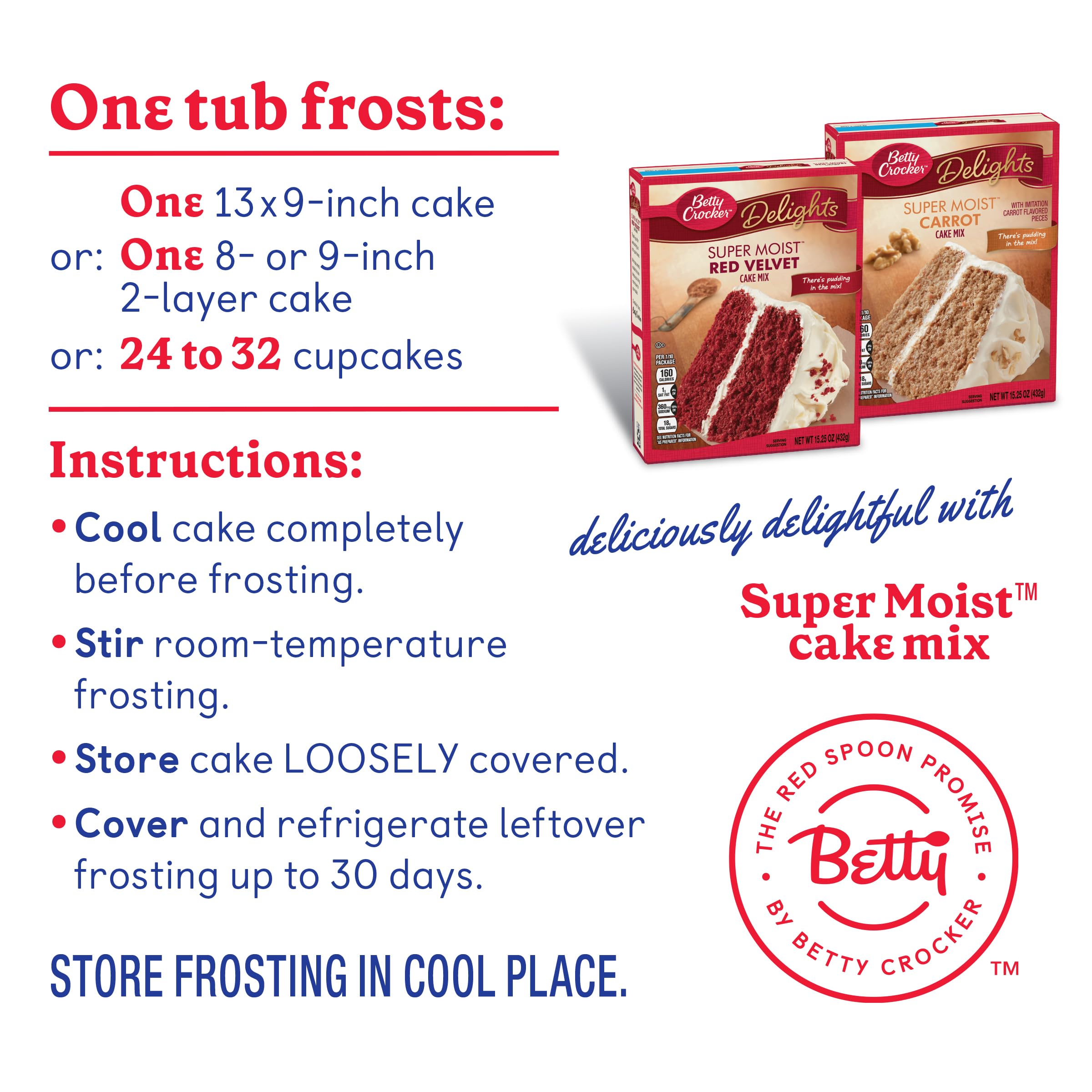 Betty Crocker pack of 8 frosting tubs ready for gatherings
