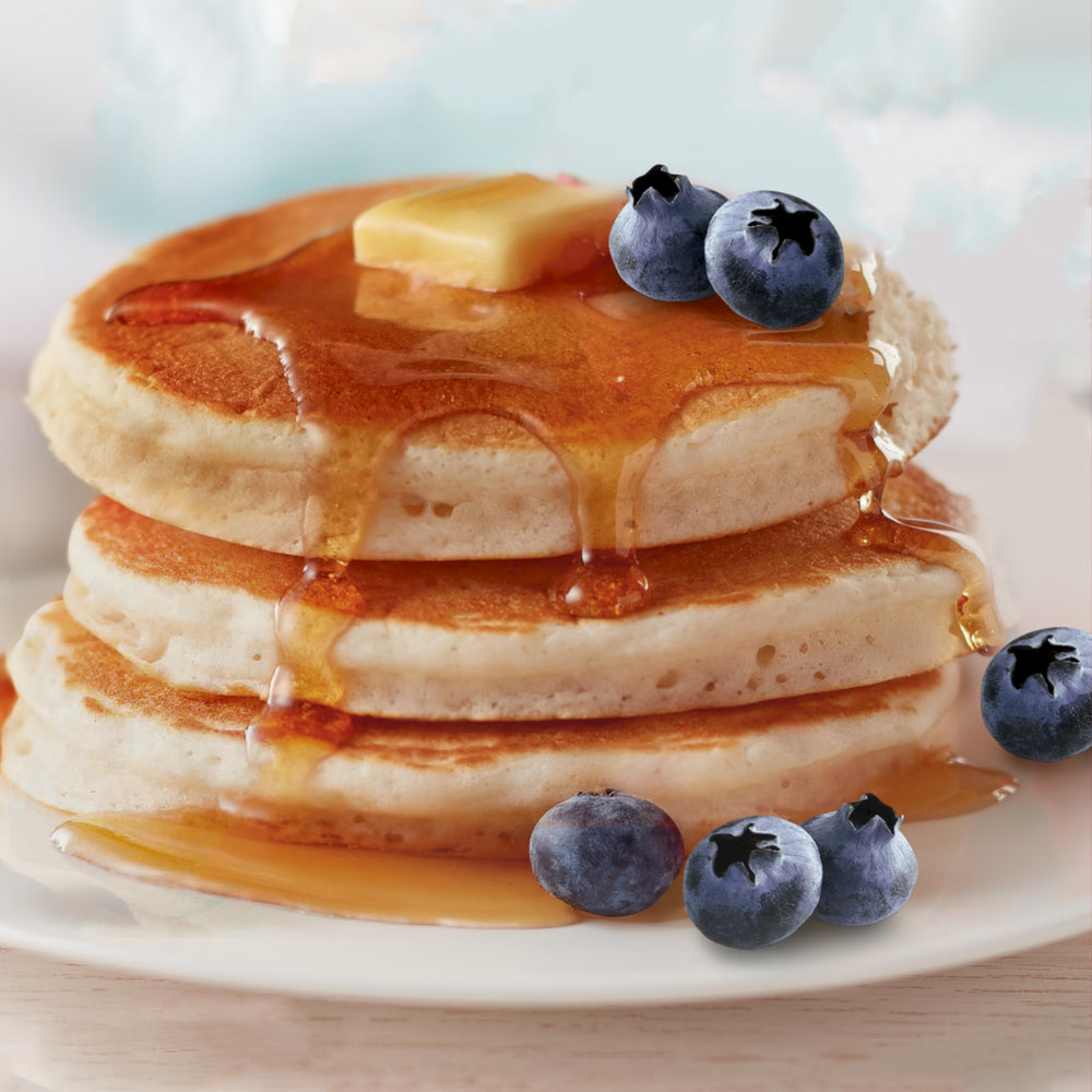 Betty Crocker pancake mix ready-to-customize with fruit or chips for variety.