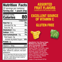 Close-up of Betty Crocker Pokemon Fruit Snacks pouch showing bite-sized portions