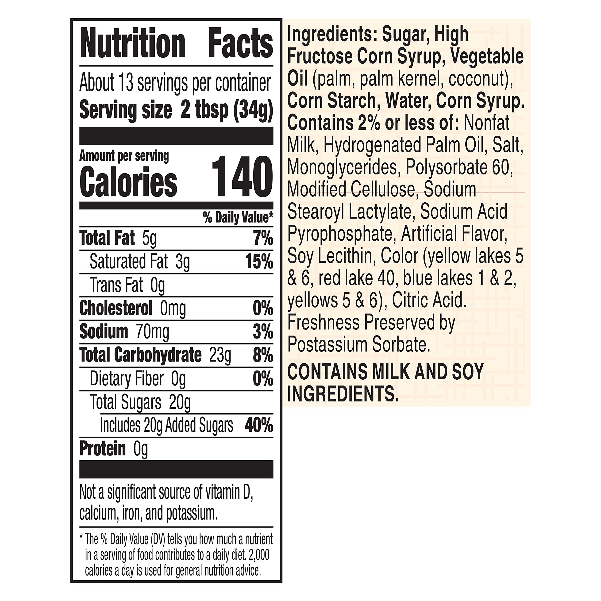 Gluten-free label on Betty Crocker Rainbow Chip Frosting jar.