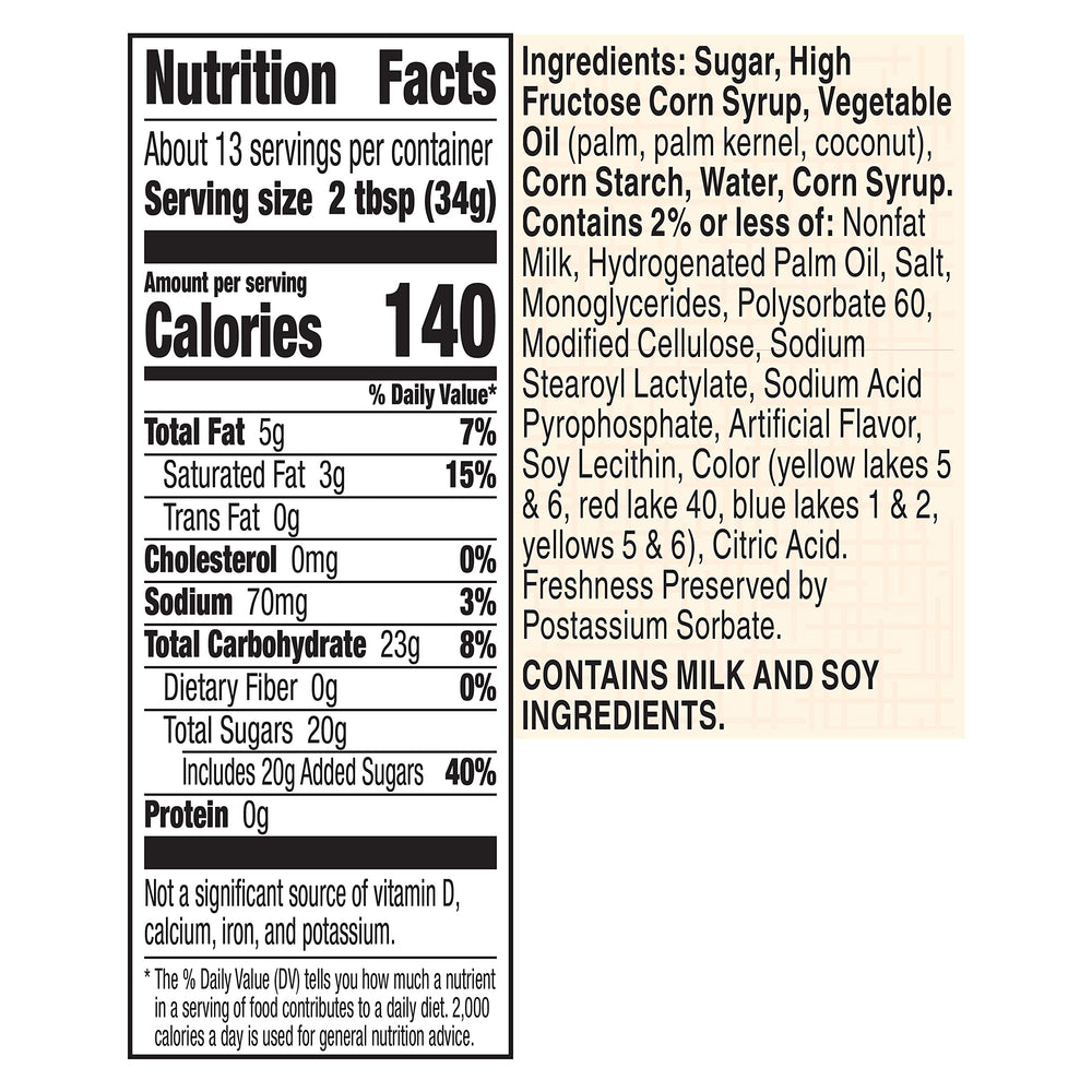 Gluten-free label on Betty Crocker Rainbow Chip Frosting jar.