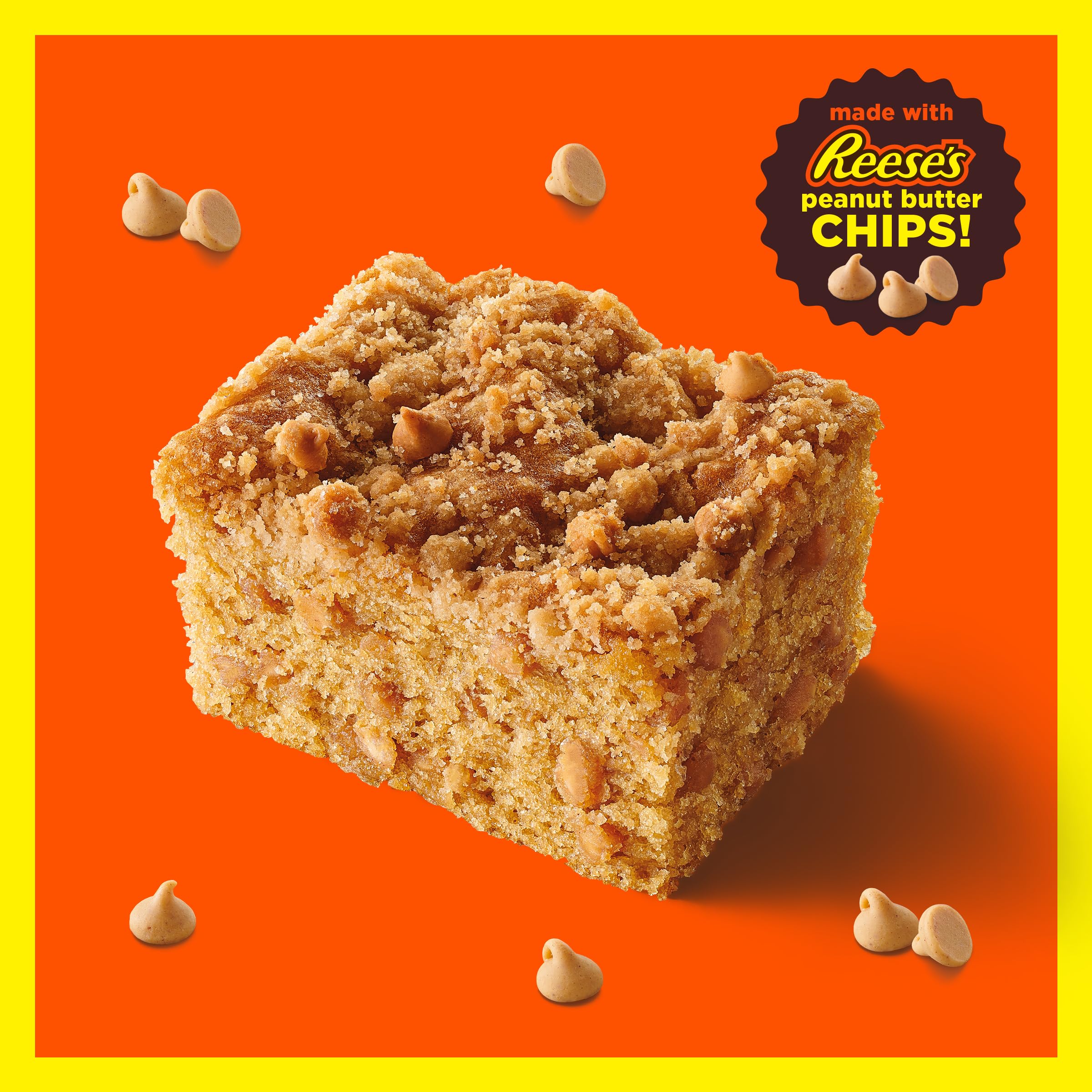 Betty Crocker REESE'S coffee cake mix box front, trusted mix for easy entertaining.