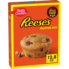 Betty Crocker REESE'S Peanut Butter Muffin Mix front packaging for quick, delicious breakfast.