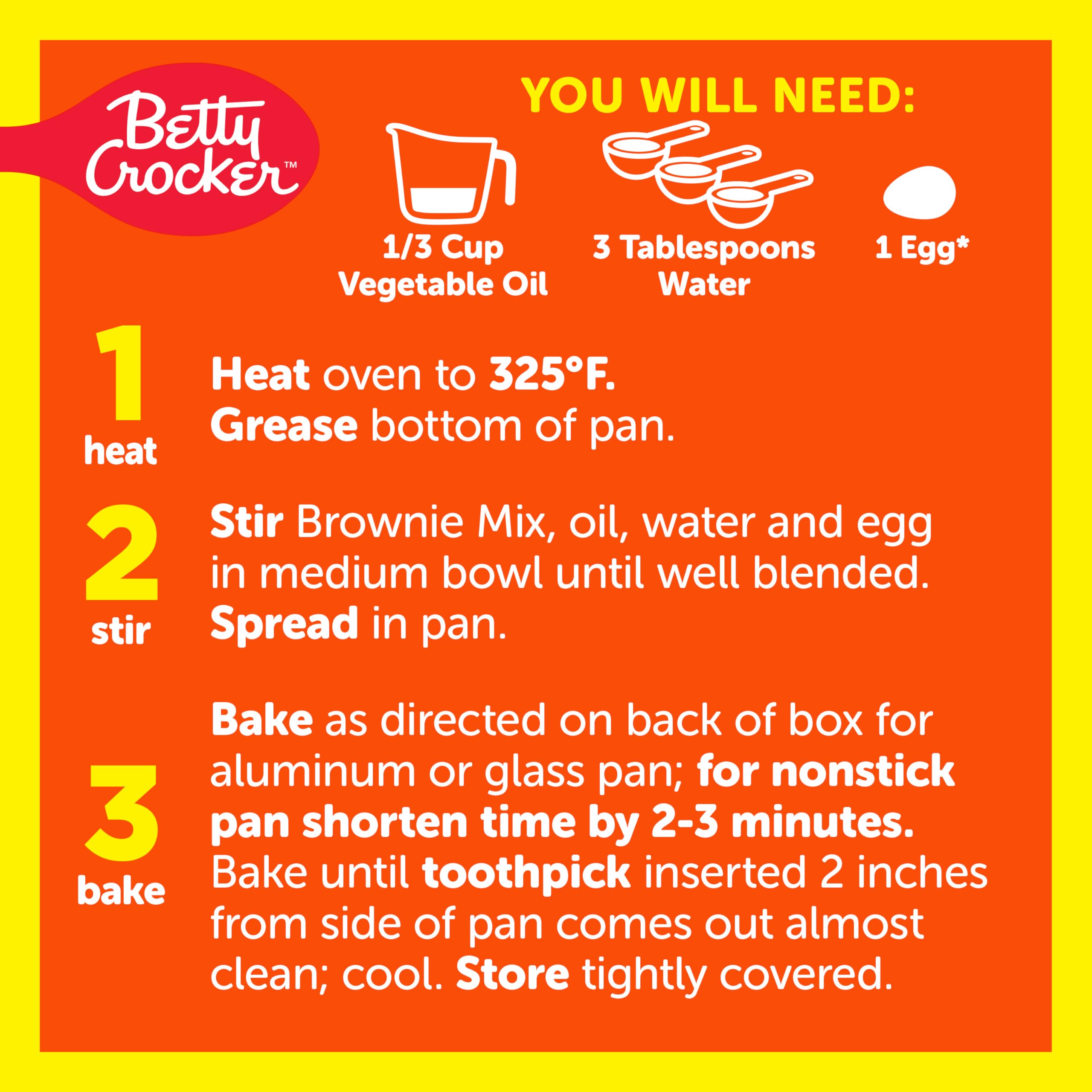 Betty Crocker REESE'S peanut butter chips visible in brownie mix