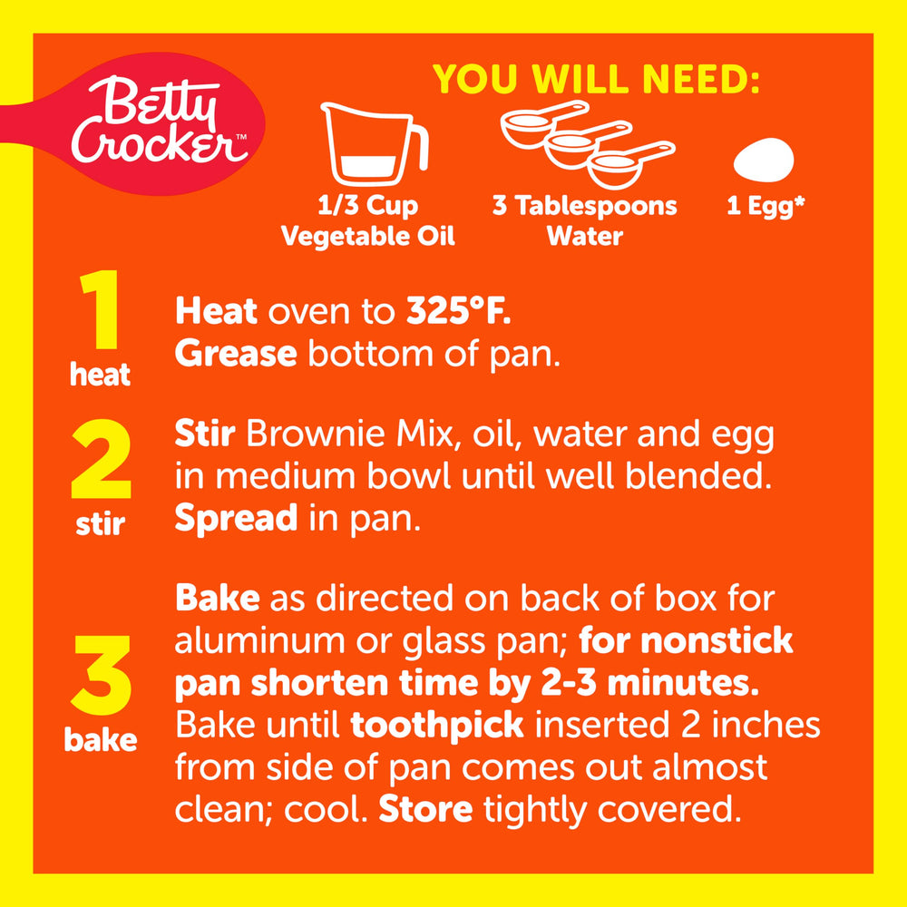 Betty Crocker REESE'S peanut butter chips visible in brownie mix
