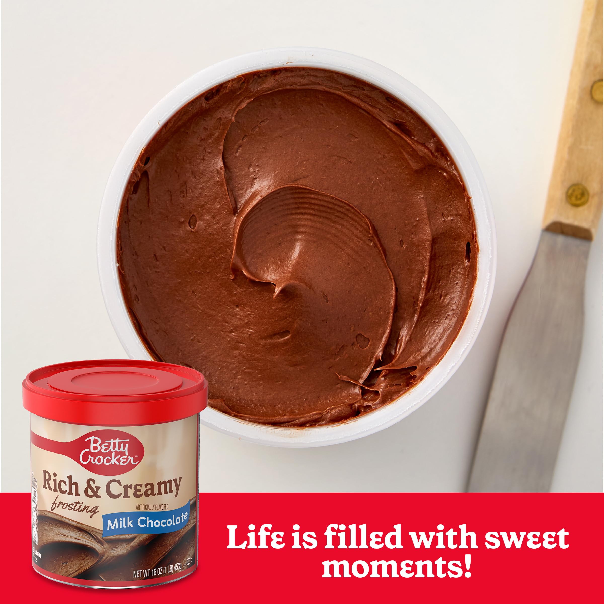 Betty Crocker frosting on cupcakes adds creamy texture and shine