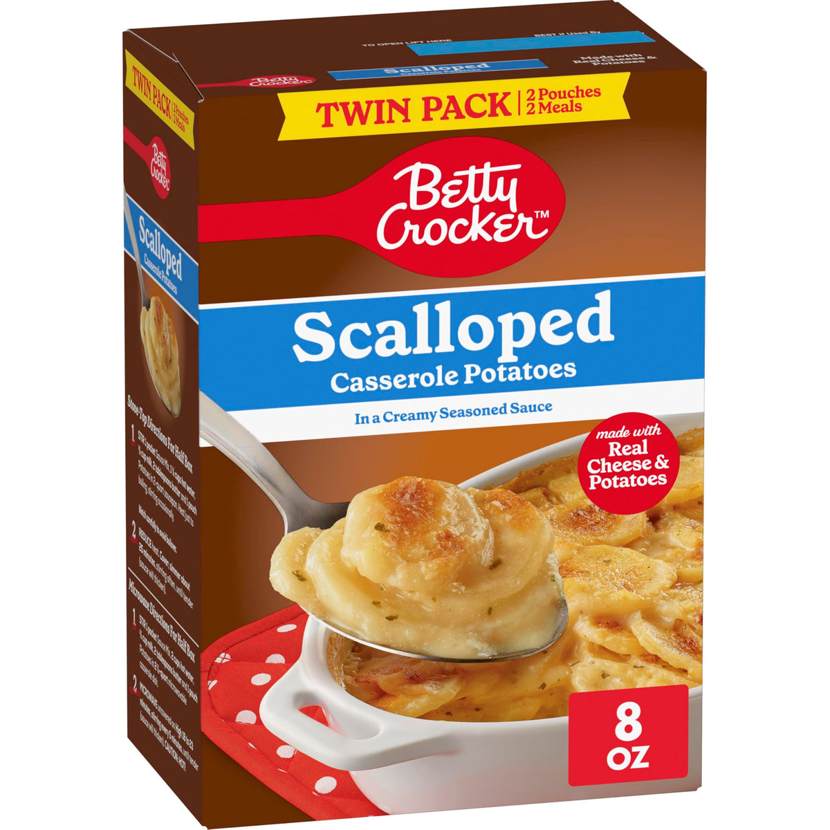 Betty Crocker Scalloped Potatoes prep steps showing quick weeknight side