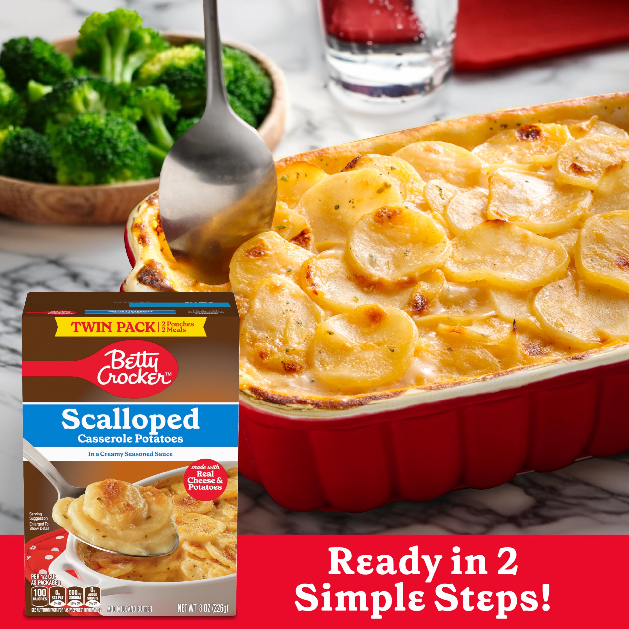 Betty Crocker Scalloped Potatoes served on plate ready to pair as a side