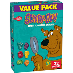Betty Crocker Scooby-Doo Fruit Flavored Snacks box front; ideal for kid-friendly lunches.