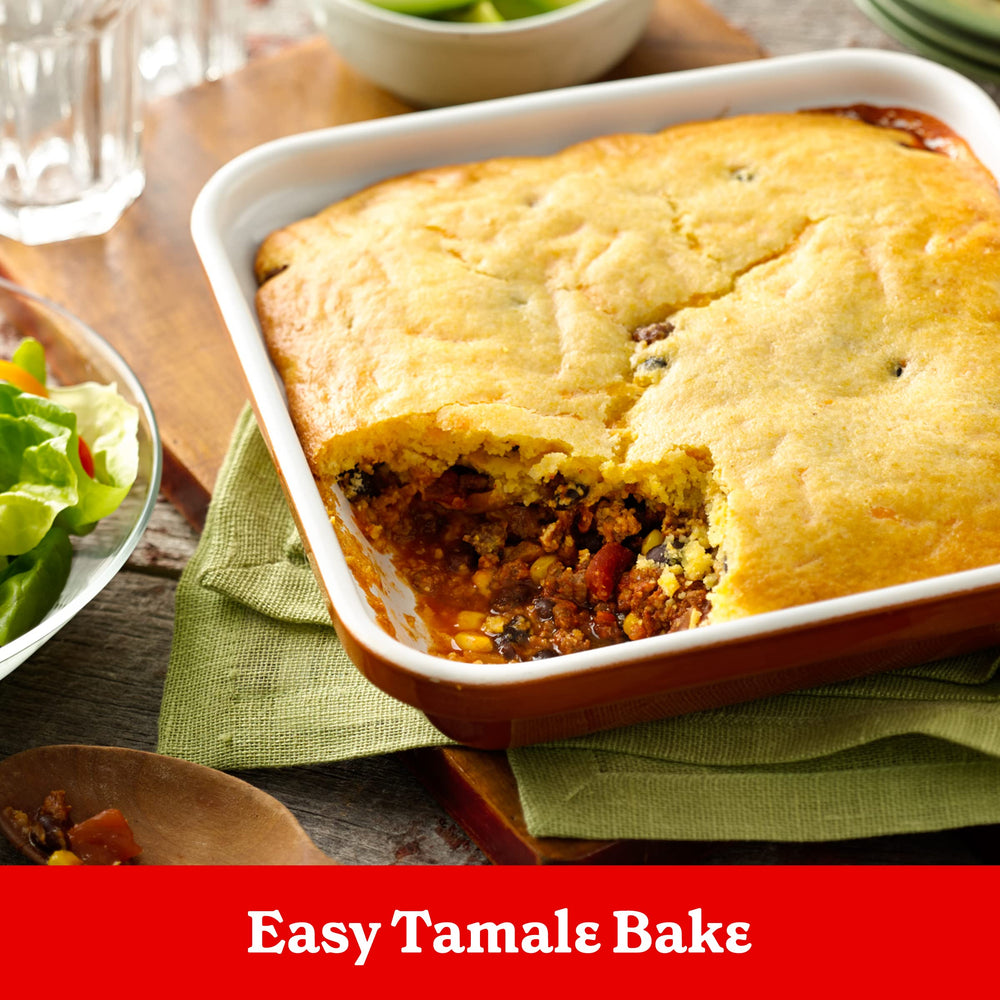 Warm skillet-style cornbread served with a meal featuring Betty Crocker mix