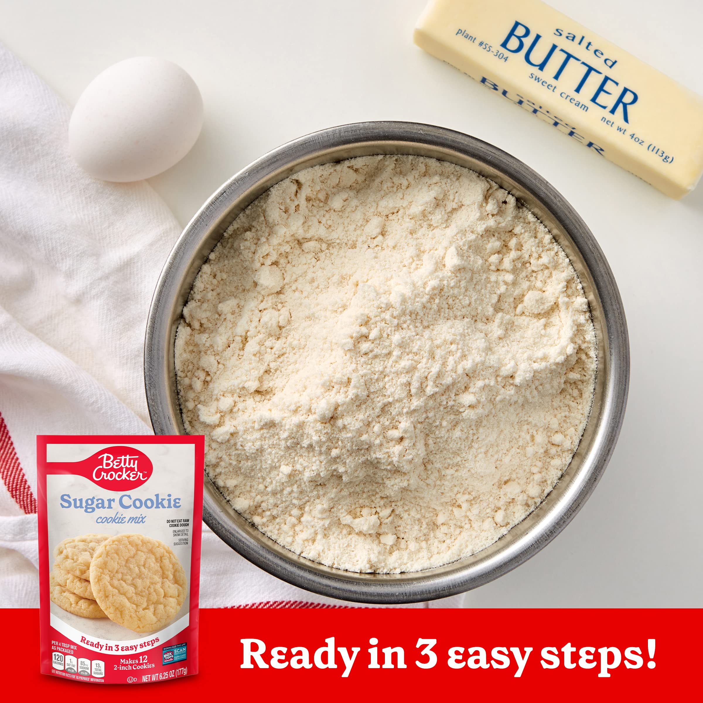 Betty Crocker Sugar Cookie Mix dough portions ready to drop.