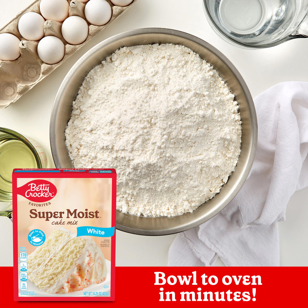 Betty Crocker white cake slice plated for everyday indulgence.