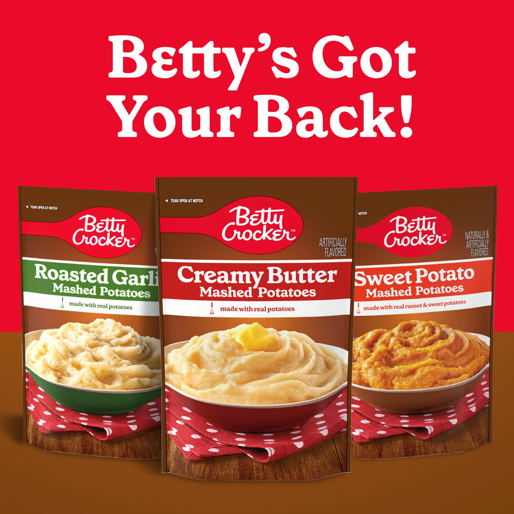 Family dinner table with Betty Crocker Yukon Gold mashed potatoes.