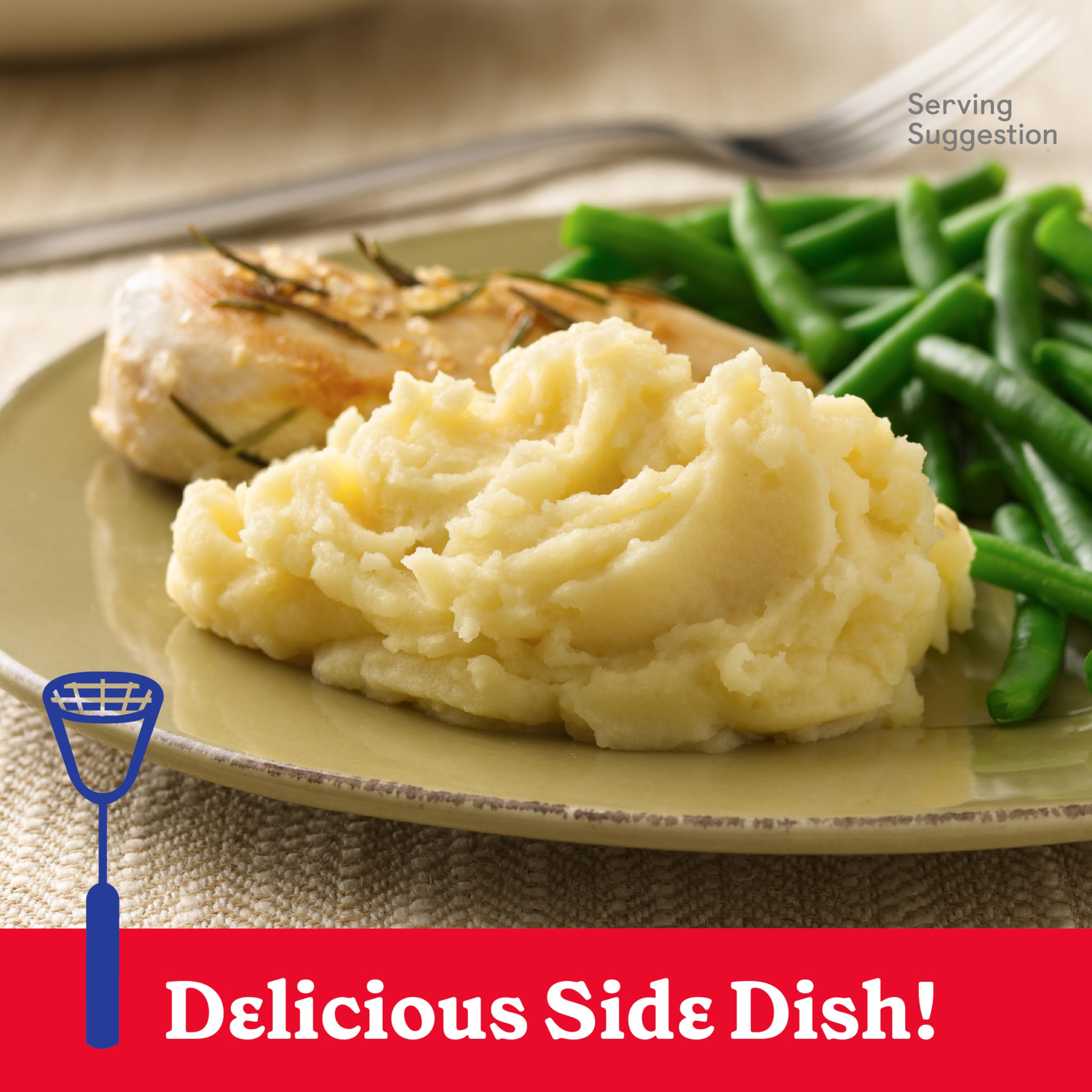 Serving-size notes shown with Betty Crocker Yukon Gold mashed potatoes.