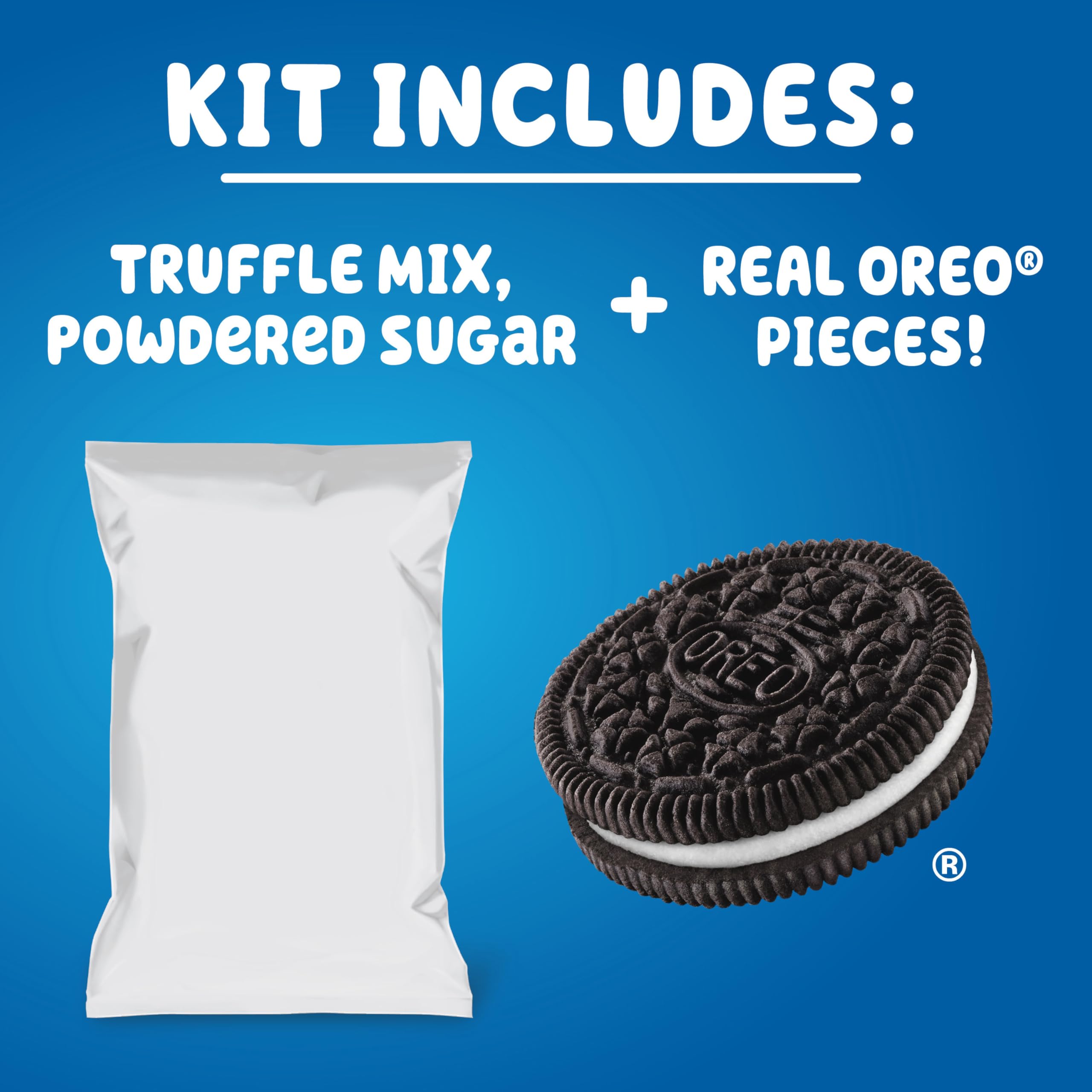 Betty Exclusives OREO Truffles no-bake dessert cooling in fridge.