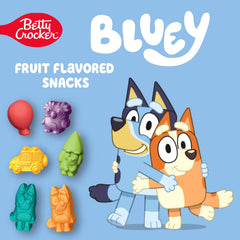 Betty Crocker Bluey snacks close-up showing cheerful shapes for kids.