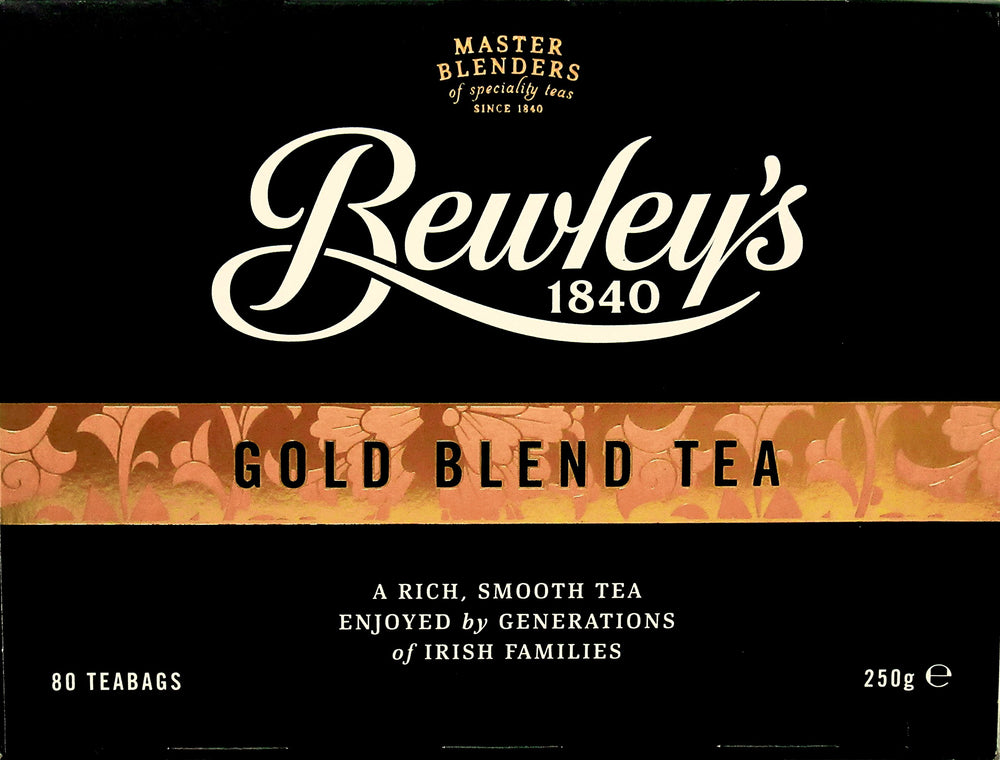 Steeping Bewley's Gold Blend tea in a cozy cup