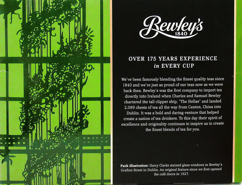 Bewley's Irish Breakfast Tea box side showing packaging and 80 tea bags.