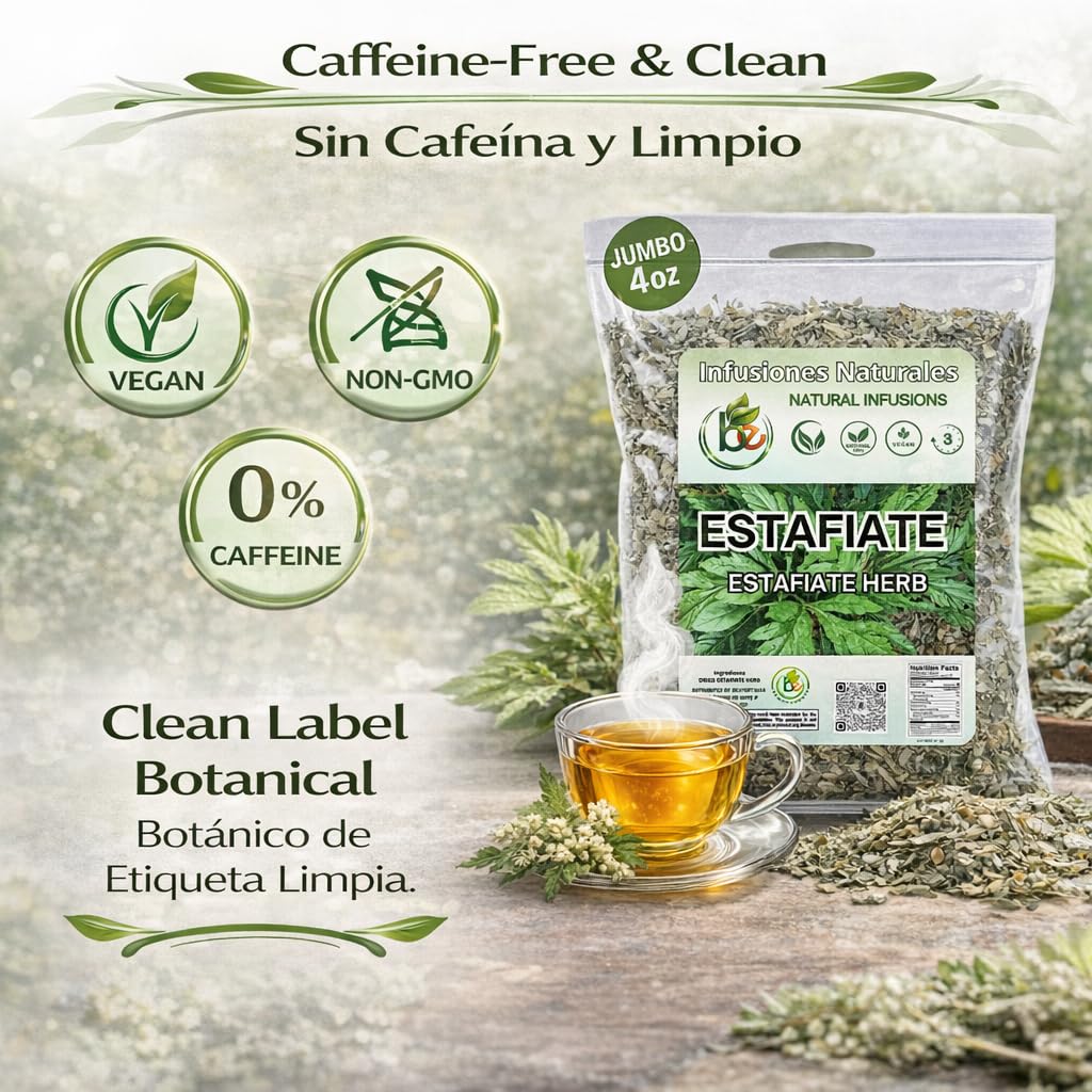 Caffeine-free Estafiate infusion ideal for daytime calm moments