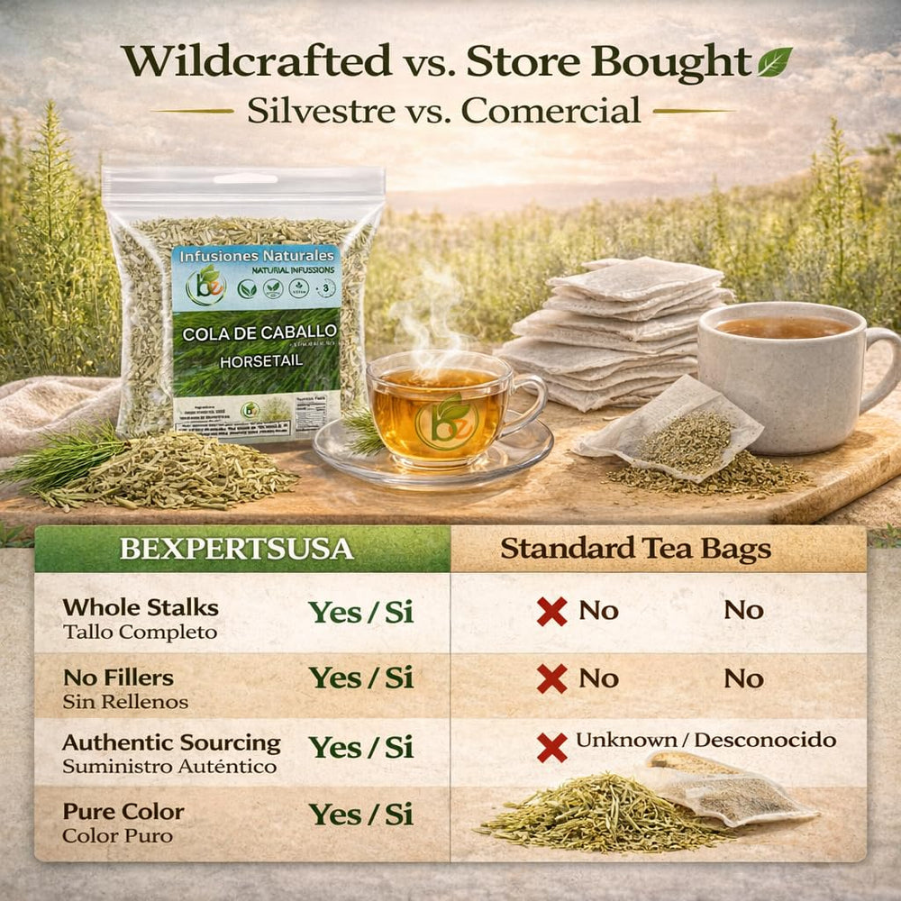 B-Experts Horsetail Tea traditional Mexican infusion on label reflects heritage.