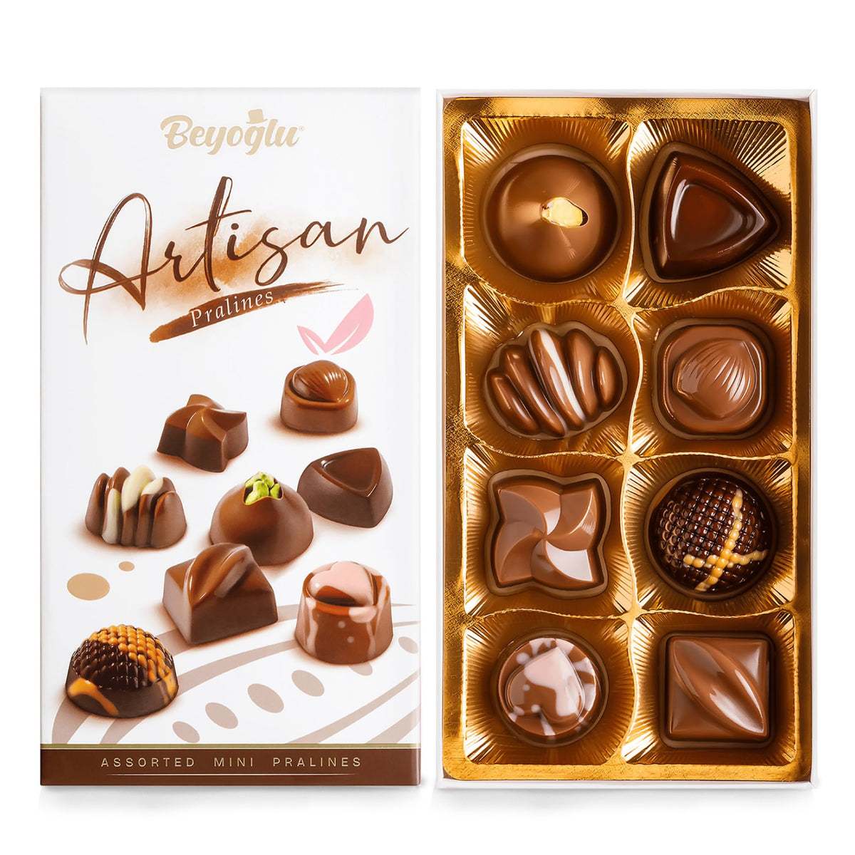 Beyoglu Dubaco artisan pralines in elegant gift box.