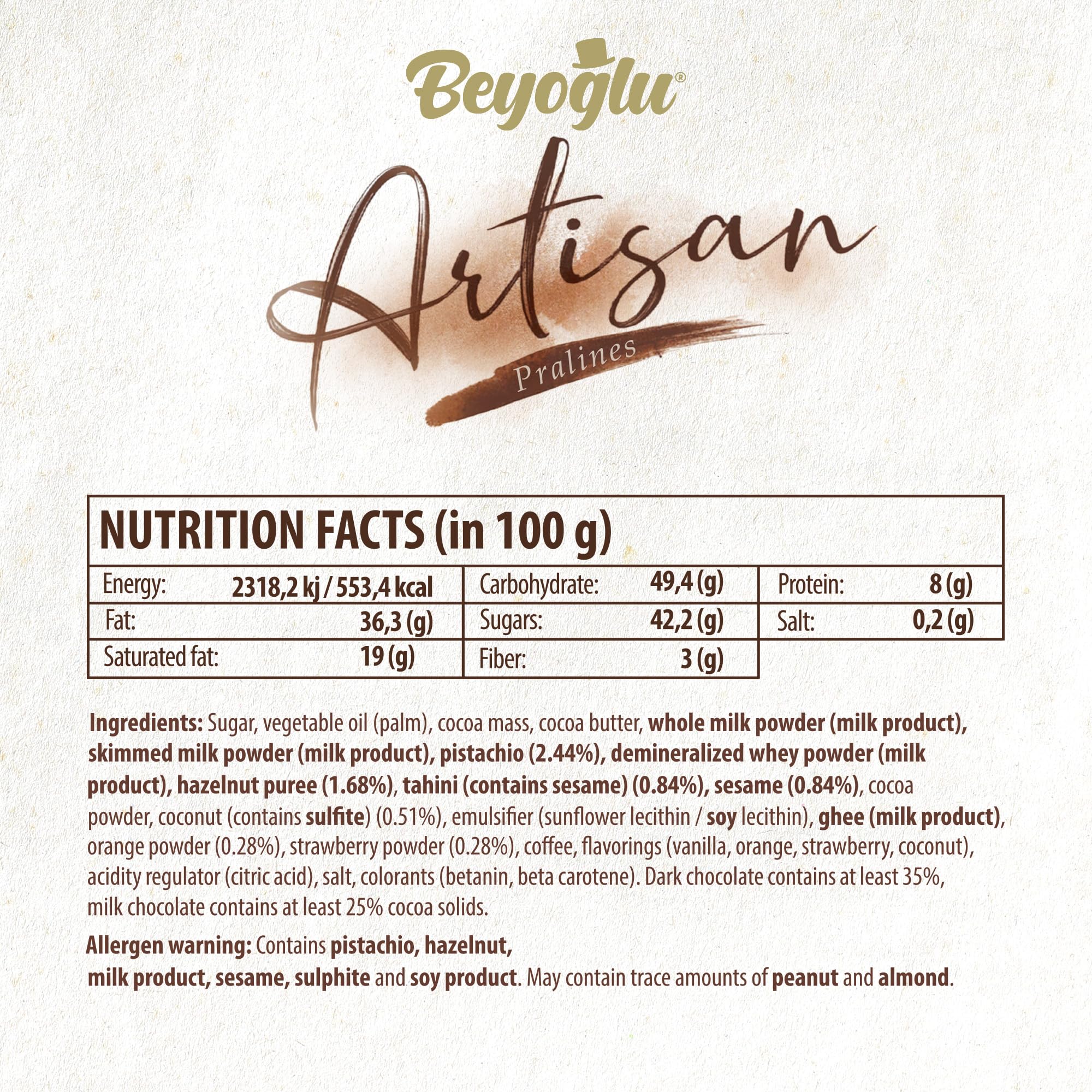 Beyoglu Dubaco hazelnut cream praline for premium bite.