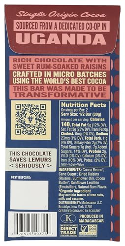 Beyond Good 70% Rum Raisins Bar slice showing texture and raisins.