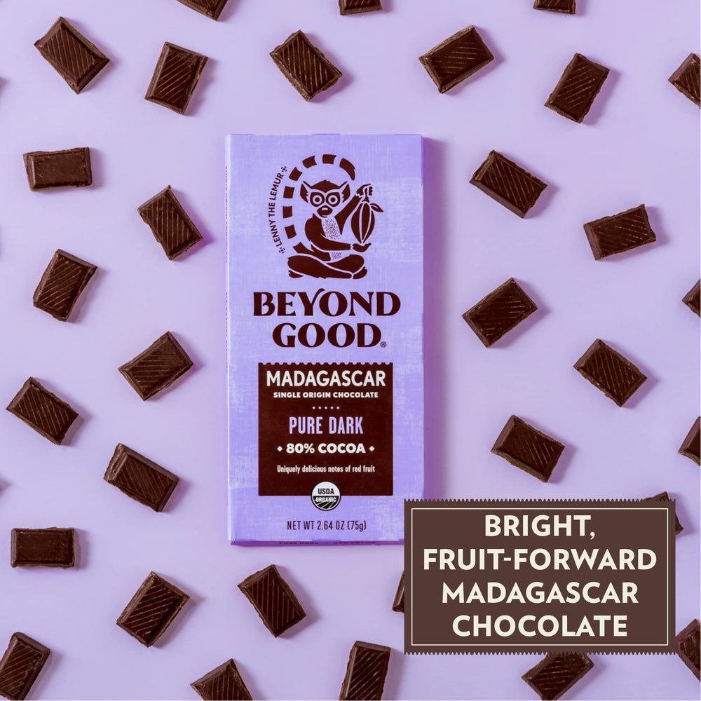 Beyond Good Madagascar origin emphasizes direct trade and sustainable cocoa sourcing.