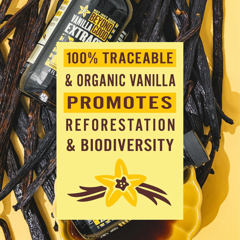 Beyond Good Madagascar vanilla beans close-up, showcasing authentic flavor.