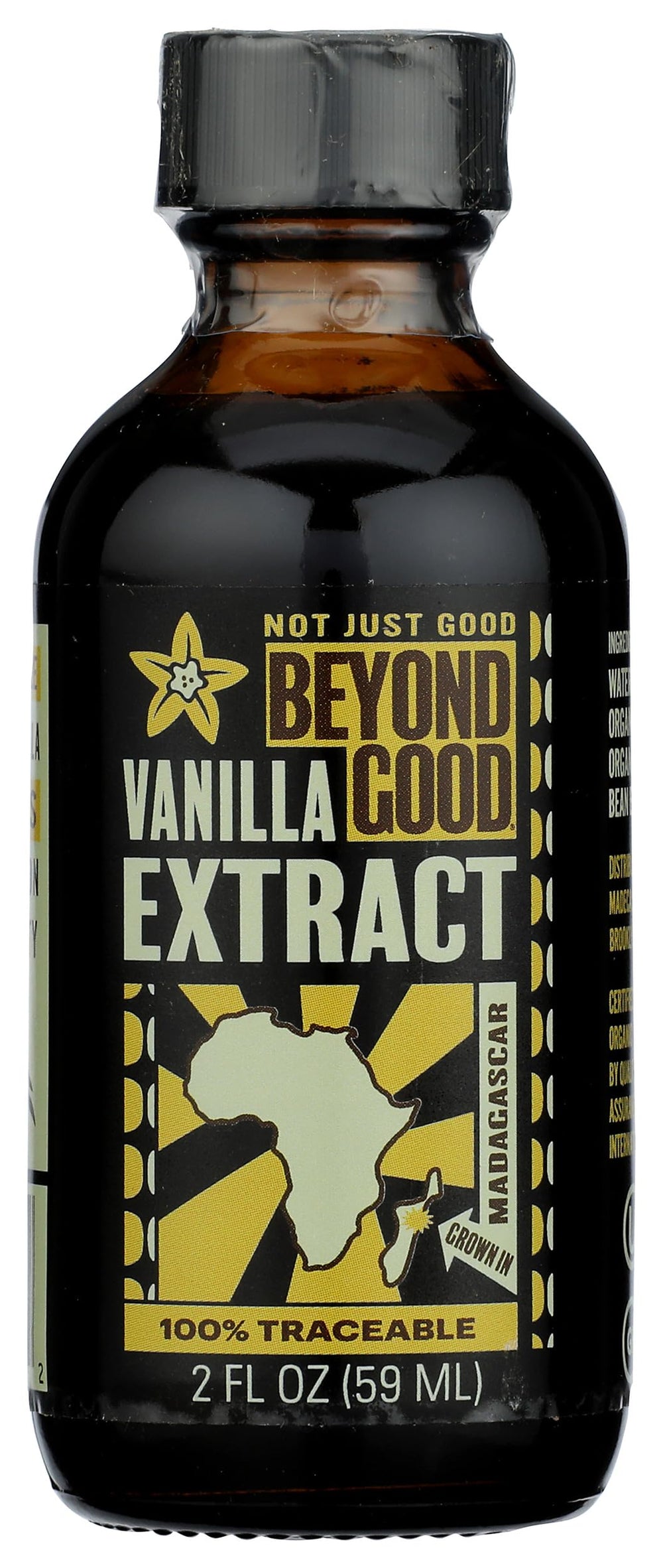 Beyond Good Madagascar vanilla extract bottle in amber glass for rich baking flavor