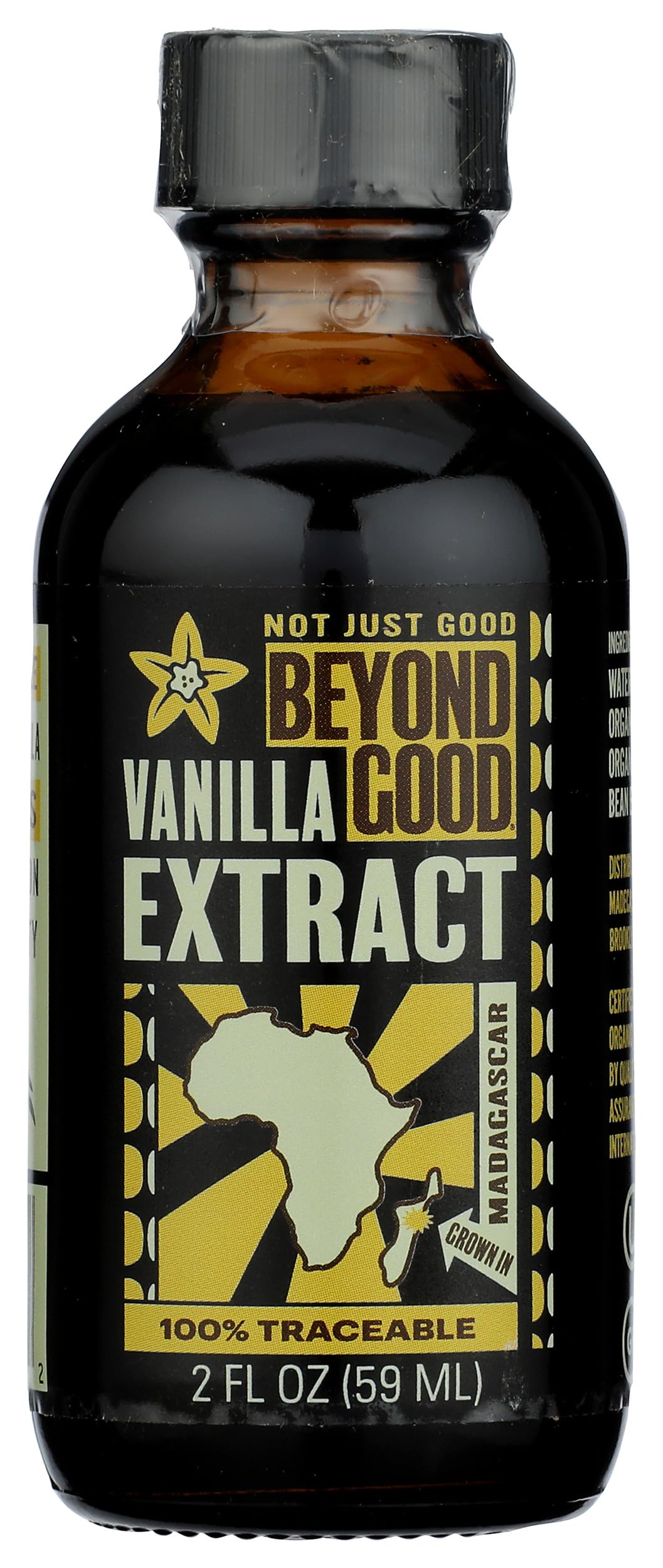 Beyond Good Madagascar vanilla extract bottle in amber glass for rich baking flavor