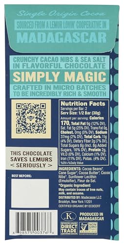 Beyond Good 72% sea salt nibs bar closeup emphasizes rich cocoa and crisp nib texture for tastings.