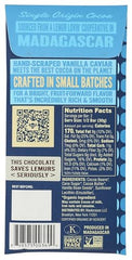 Beyond Good 72% Vanilla Bar unwrap close-up reveals cocoa aroma.