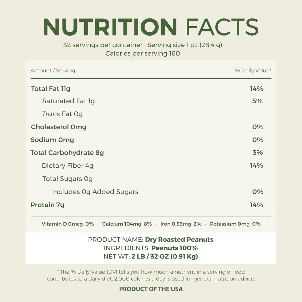 Beyond Nature peanuts vacuum-sealed bag close-up highlights freshness and no oil added.