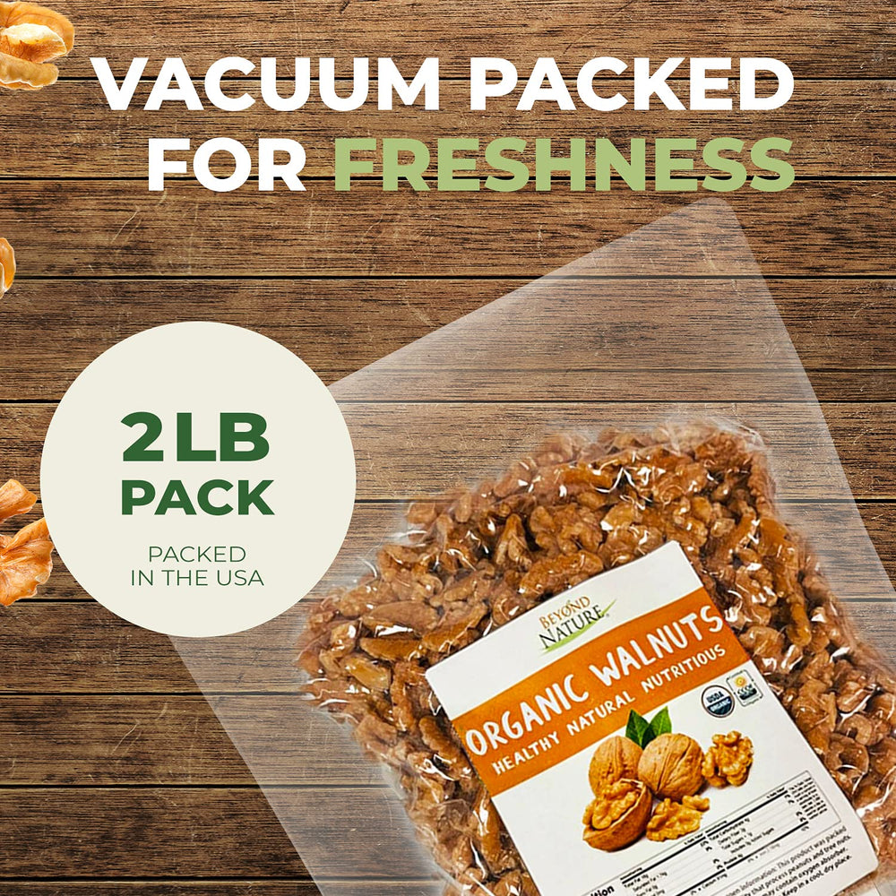 Beyond Nature walnuts on the counter highlight convenient pantry storage and quick access.