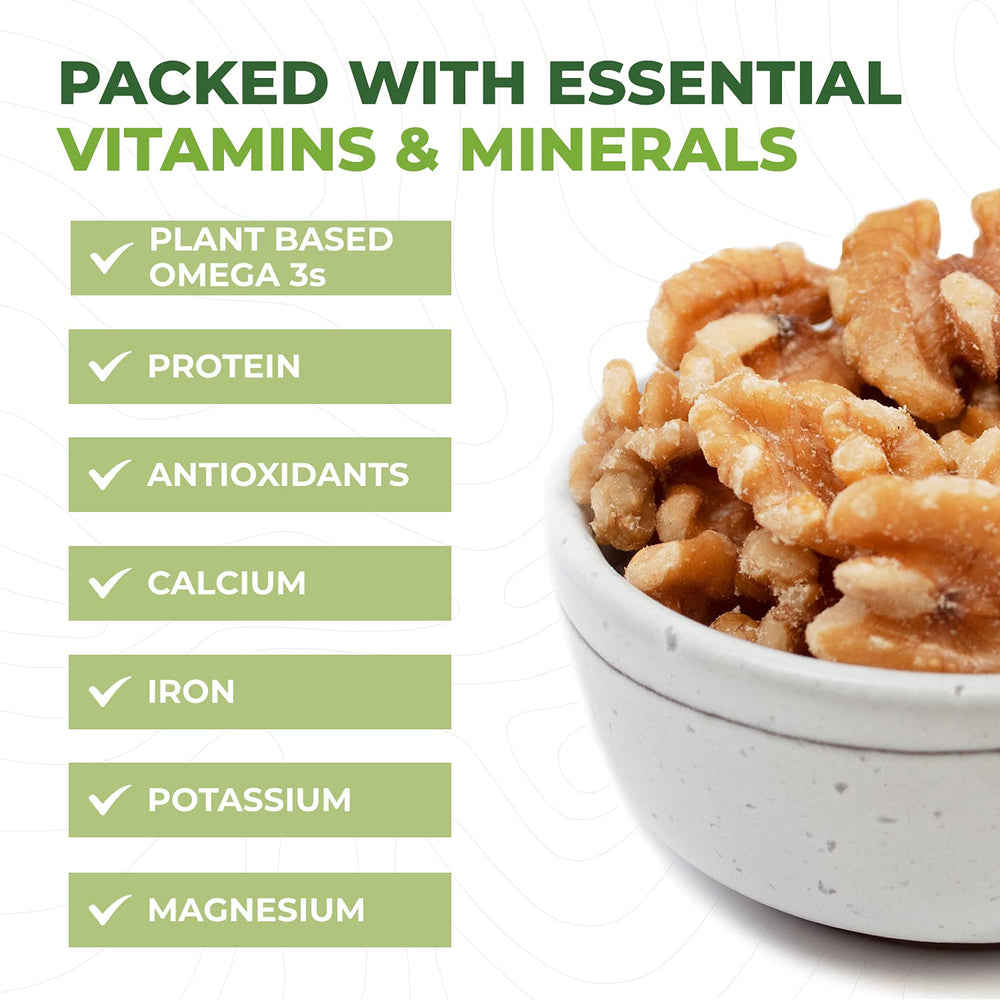 Beyond Nature vacuum-sealed walnuts seal in freshness and aroma.