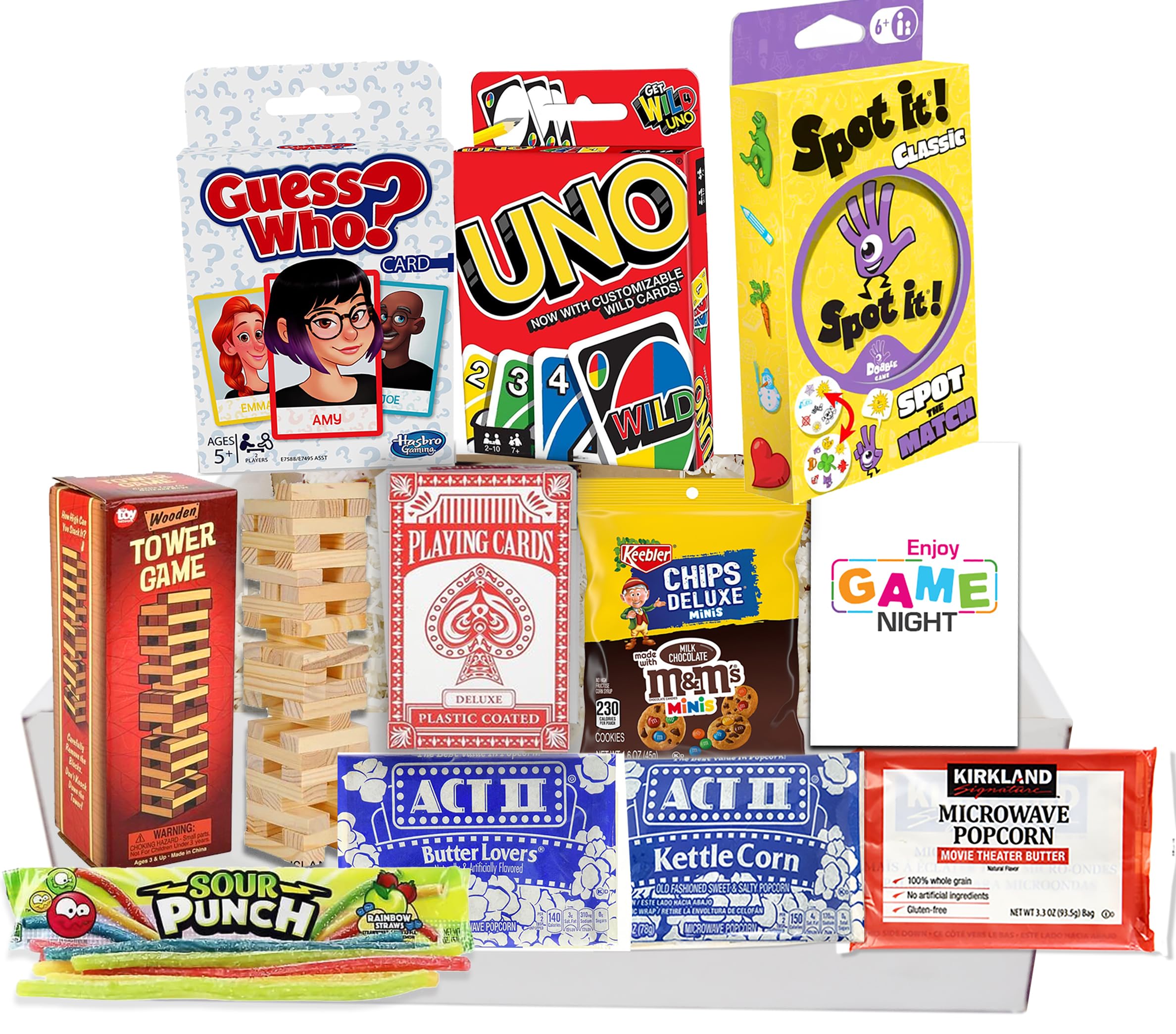 Beyond The Box game night basket with Uno pack for family fun