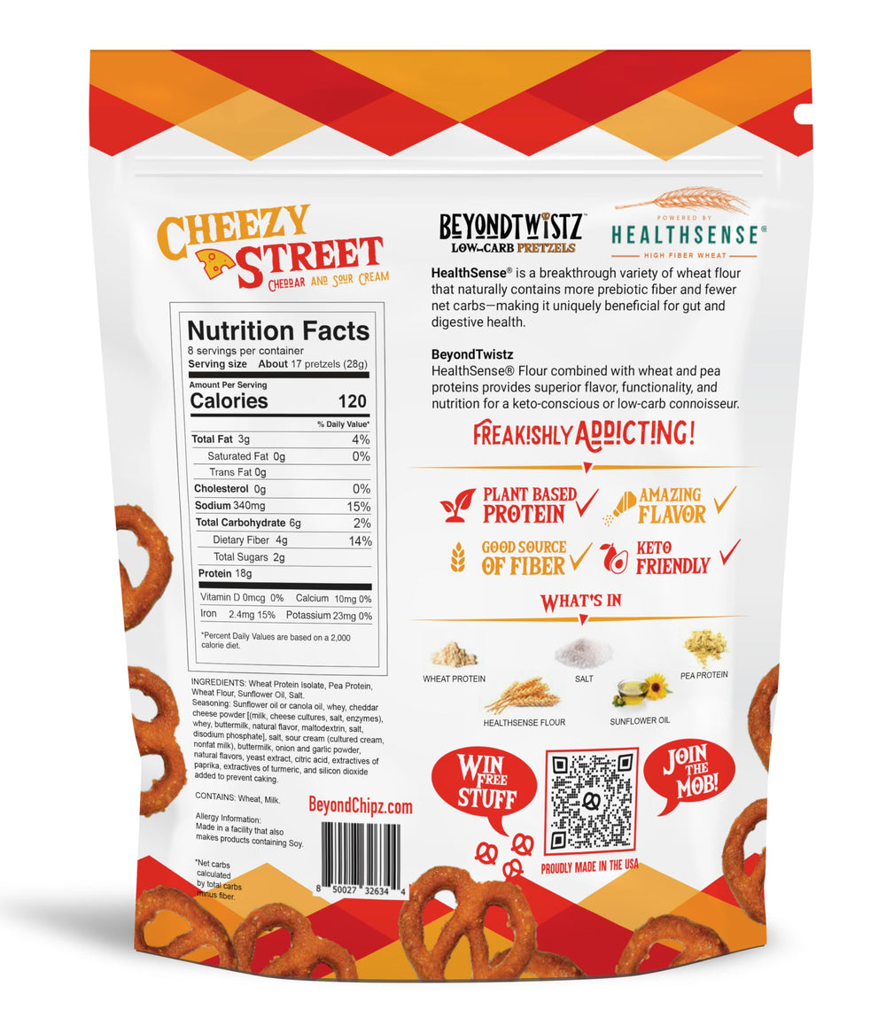 Close-up of pretzel texture and light, crunchy surface