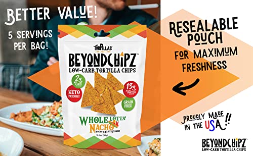 BeyondChipz thick chips hold toppings well for nachos.