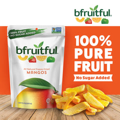 bfruitful freeze-dried mango 12-pack display, ideal for lunch boxes.