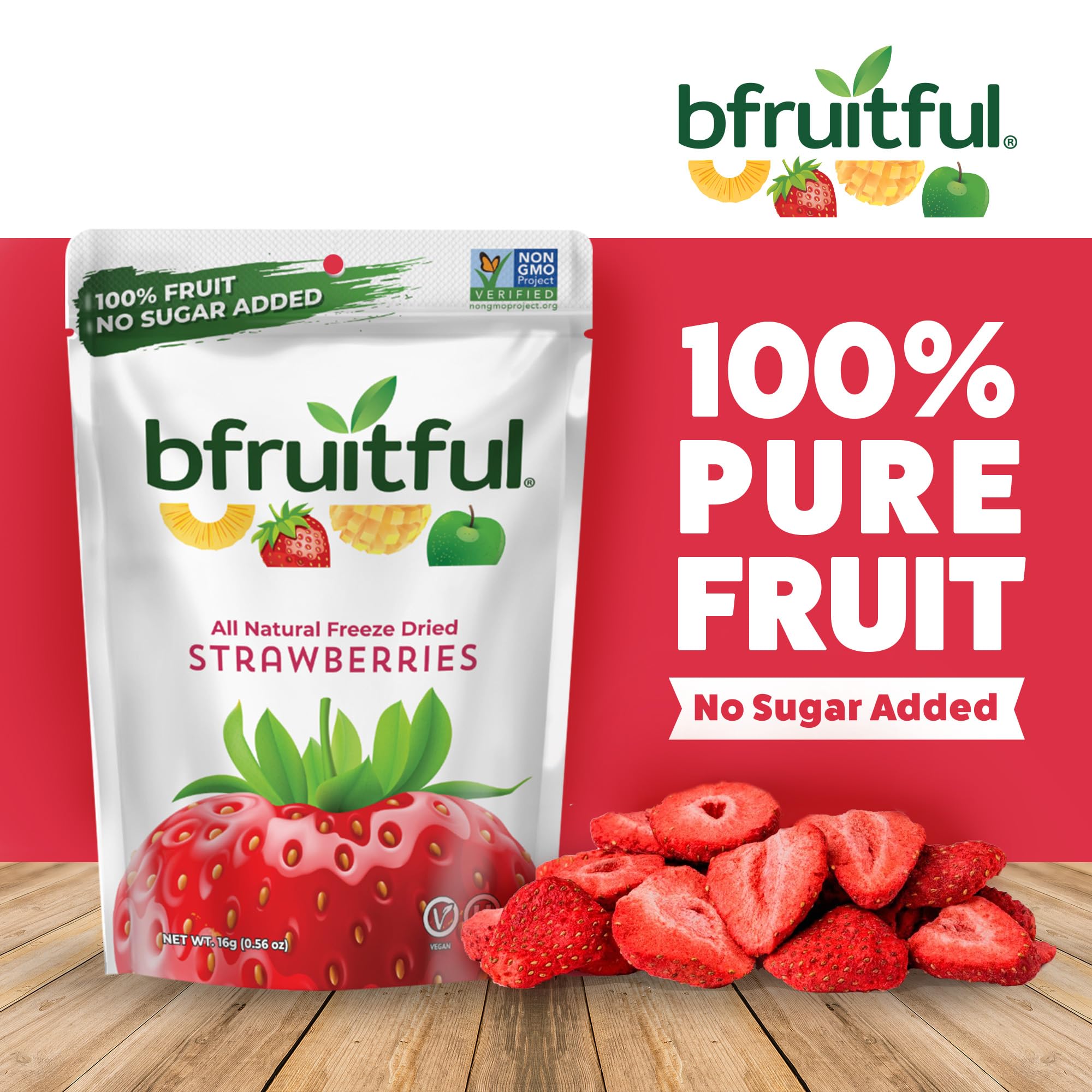 bfruitful freeze-dried strawberries serving-size image highlights portion.
