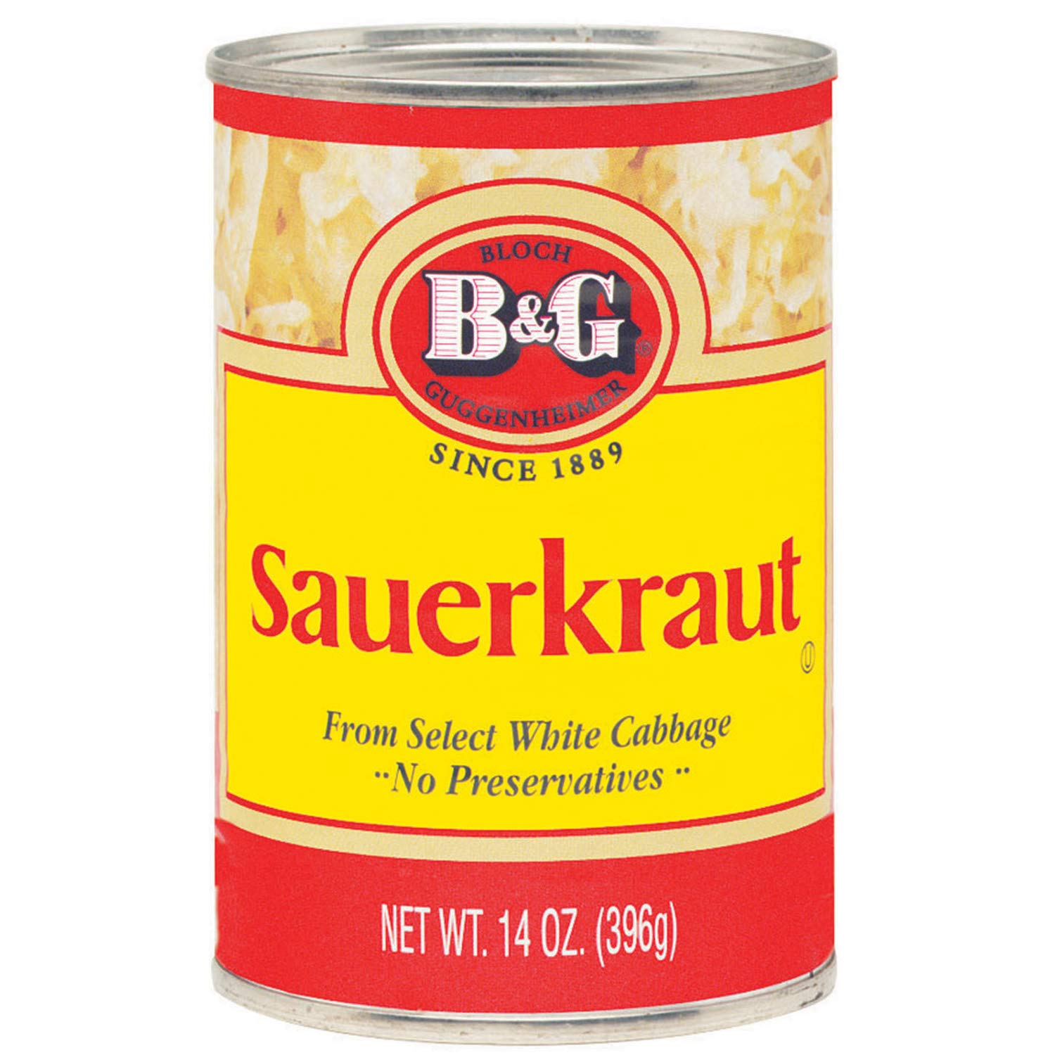 B&G Sauerkraut 14-oz can, ready to top brats and hot dogs with tangy flavor