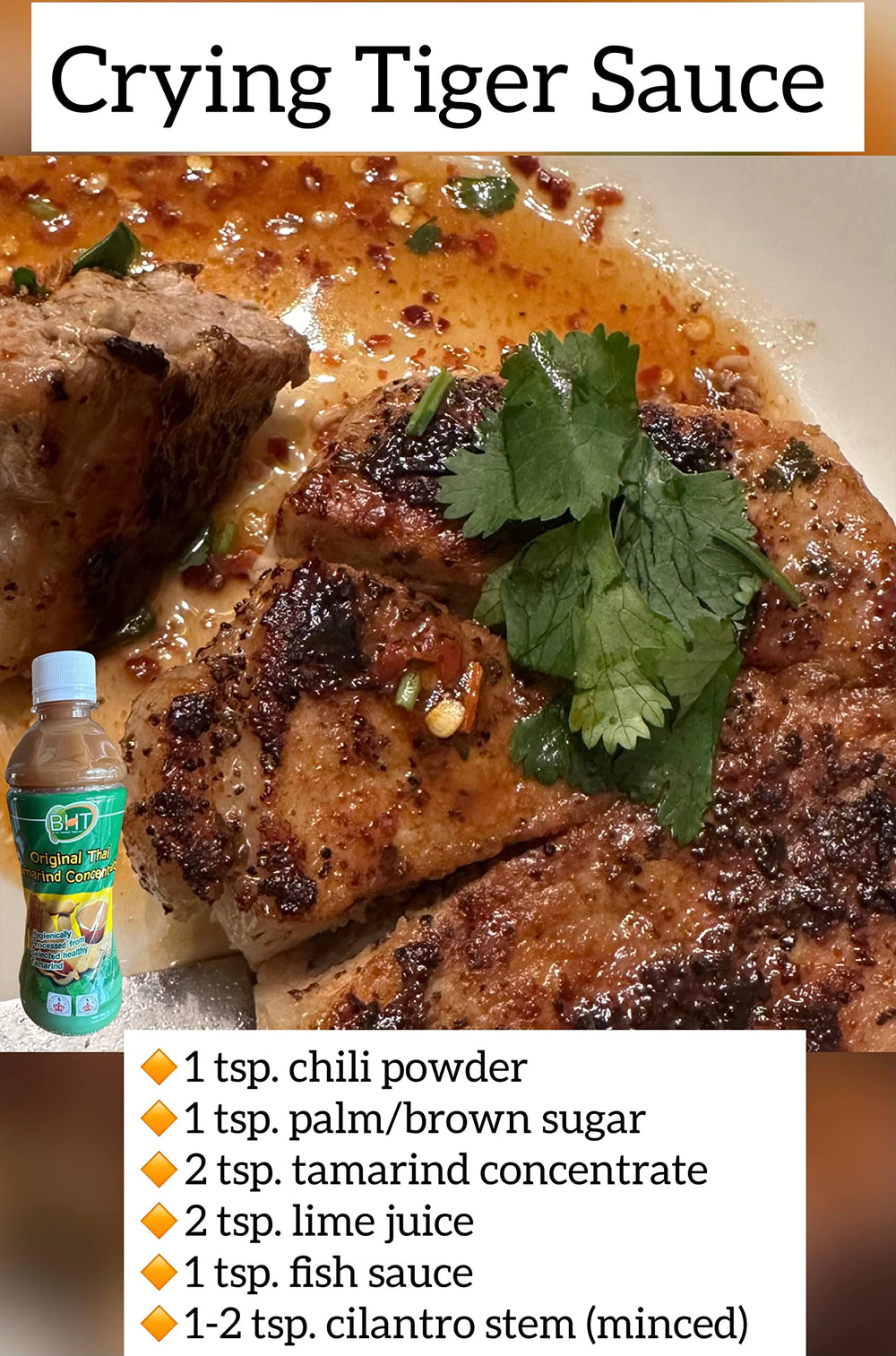 BHT tamarind concentrate pad-thai-sauce on spoon demonstrates easy Thai cooking