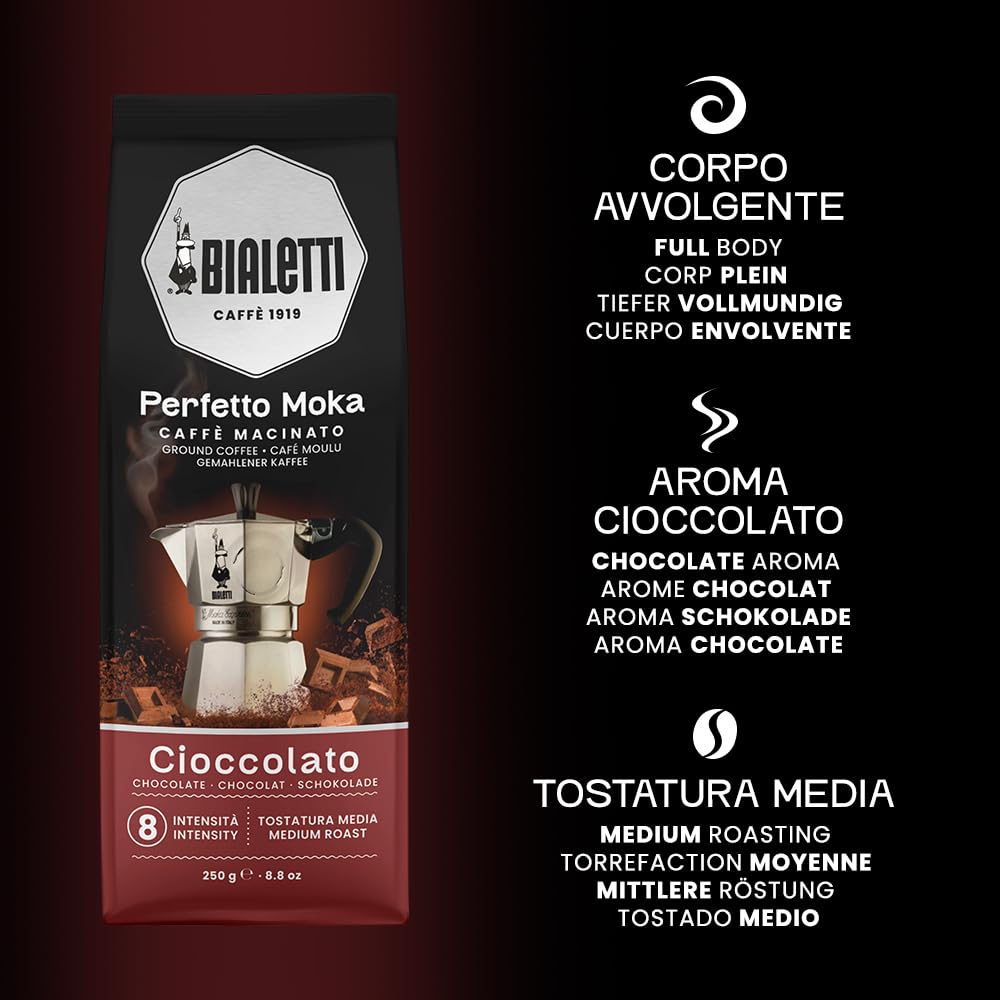 Compact 250 g bag preserves aroma for fresher coffee.